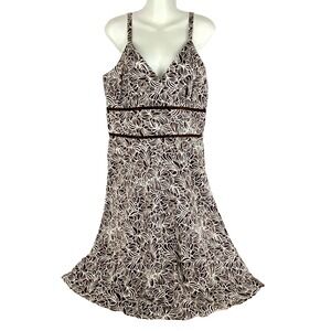 Breakin' Loose Dress Womens 12 White Dark Brown Fit & Flare Sundress Whimsigoth